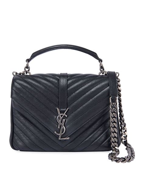 white silver ysl bag|ysl bag silver hardware.